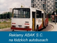 Reklamy ABAK S.C. na łódzkich autobusach