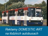 Reklamy DOMESTIC ART na łódzkich autobusach