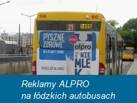 Reklamy ALPRO na łódzkich autobusach