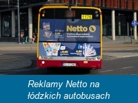 Reklamy Netto na łódzkich autobusach