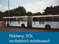 Reklamy SOL na łódzkich autobusach