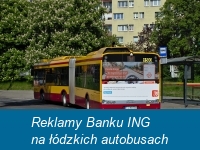 Reklamy Banku ING na łódzkich autobusach