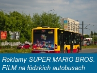 Reklamy SUPER MARIO BROS. FILM na łódzkich autobusach