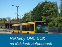 Reklamy ONE BOX na łódzkich autobusach