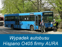 Wypadek autobusu Hispano O405 firmy AURA