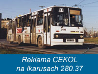 Ikarusy 280.37C w reklamie CEKOL