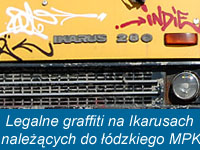 [C0032] Legalne graffiti na Ikarusach należących do łódzkiego MPK