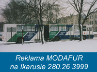 Reklama MODAFUR na Ikarusie 280.26 3999